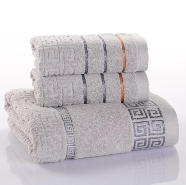 Ensemble de serviettes en coton trois pièces