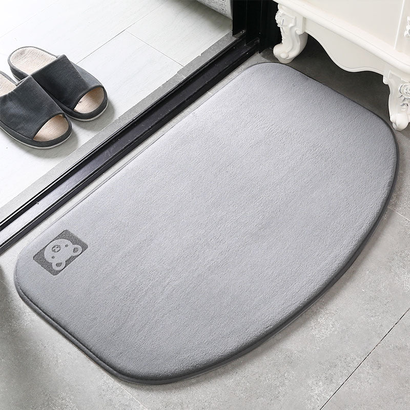 Tapis de sol semi-circulaire pour porte de toilette Tapis absorbant pour pieds