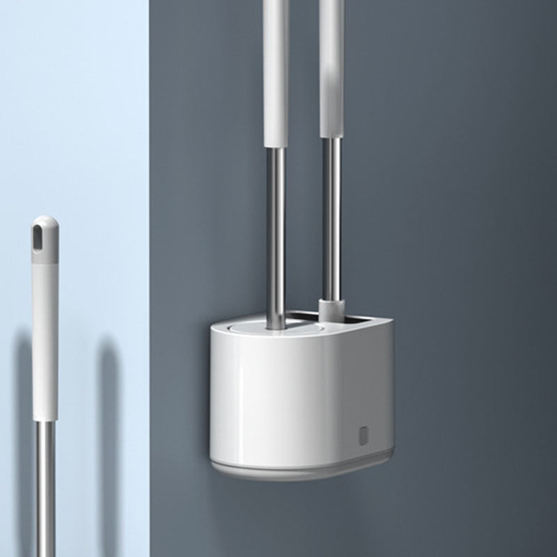Brosse de toilette en silicone pour salle de bain, nettoyage à long manche