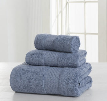 Ensemble de serviettes en peluche en coton double face