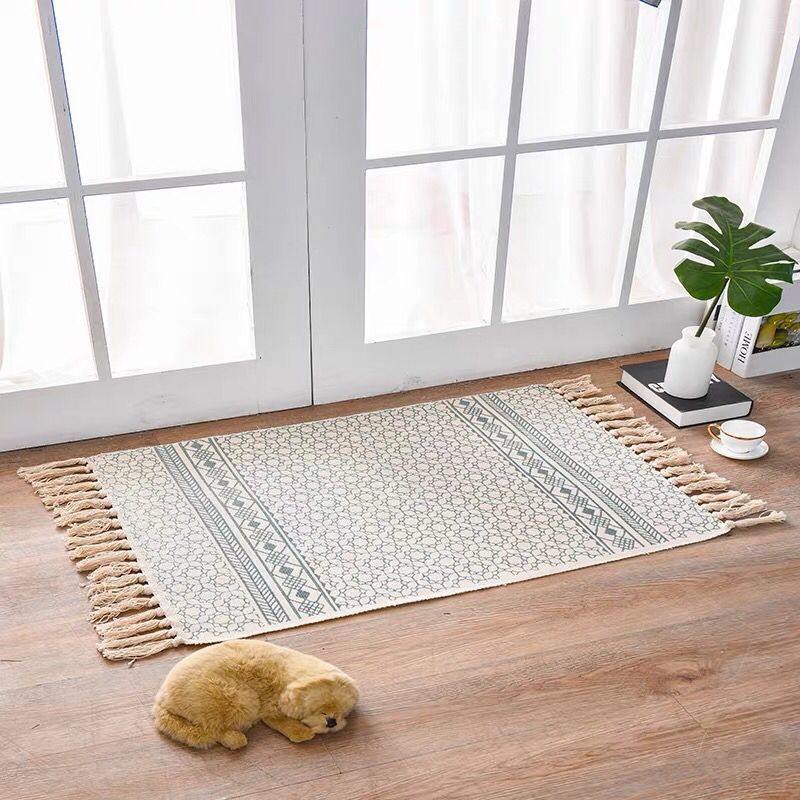 Boho Elegance Linen-Cotton Rug