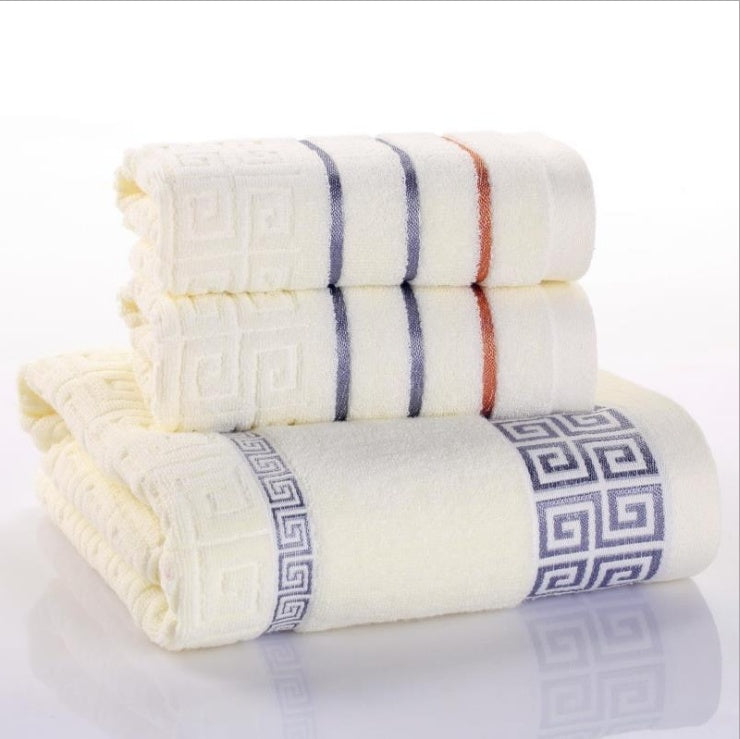 Ensemble de serviettes en coton trois pièces