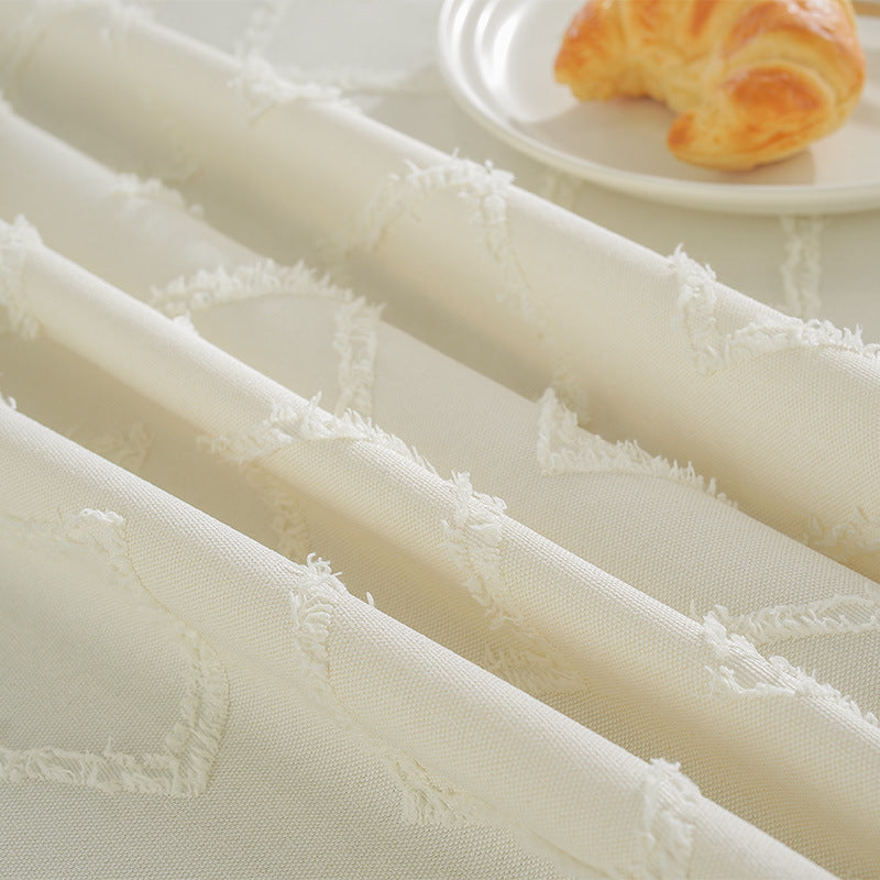 Nappe rectangulaire nordique simple en coton et lin