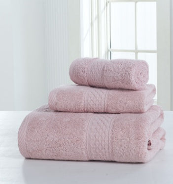 Ensemble de serviettes en peluche en coton double face