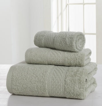 Ensemble de serviettes en peluche en coton double face