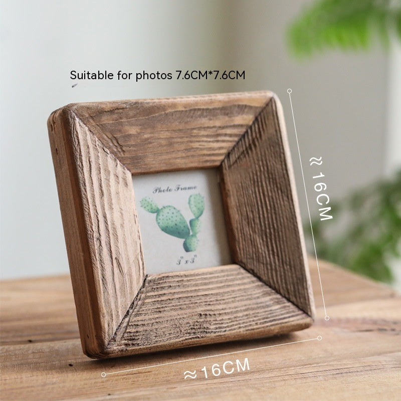 Cadre en bois, table en bois massif, cadre photo, décoration de table