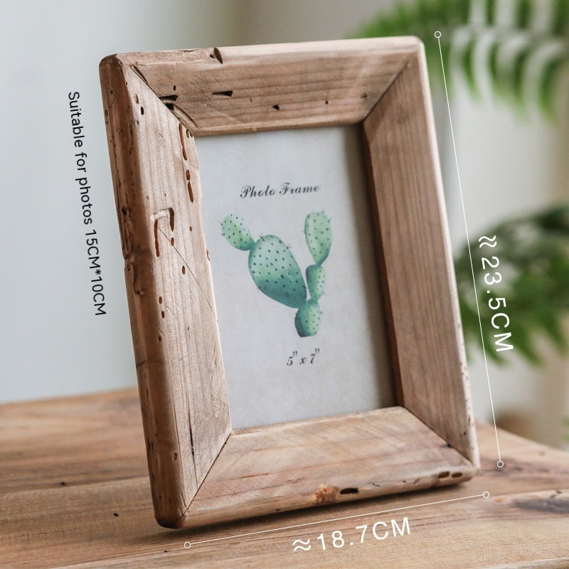 Cadre en bois, table en bois massif, cadre photo, décoration de table