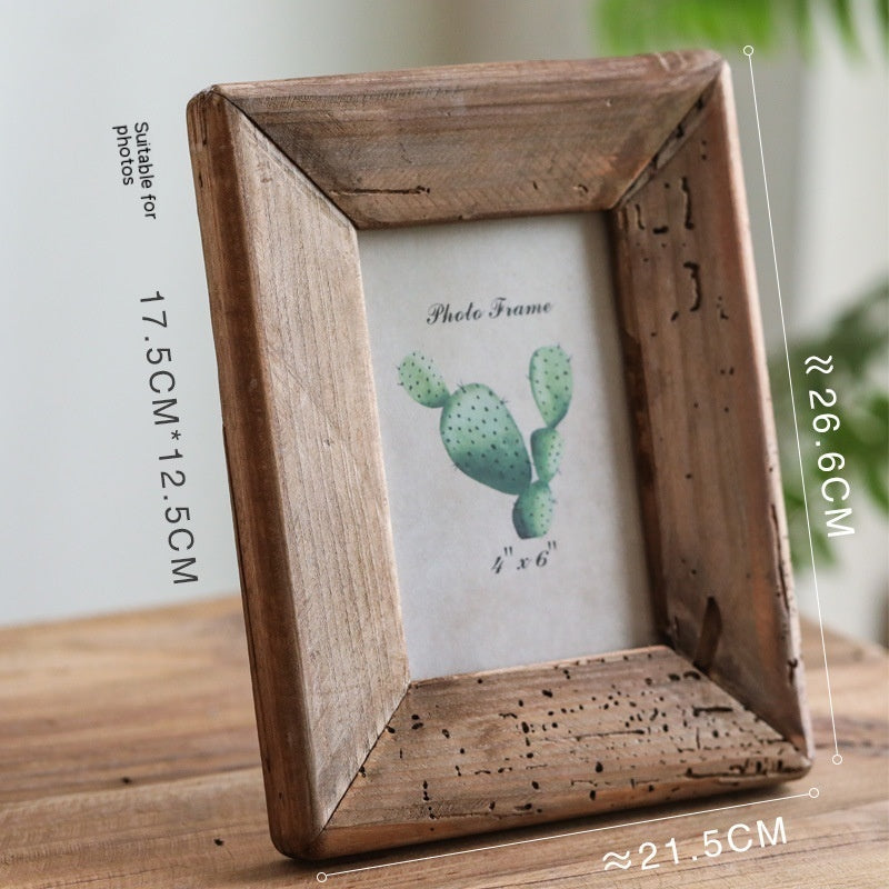 Cadre en bois, table en bois massif, cadre photo, décoration de table