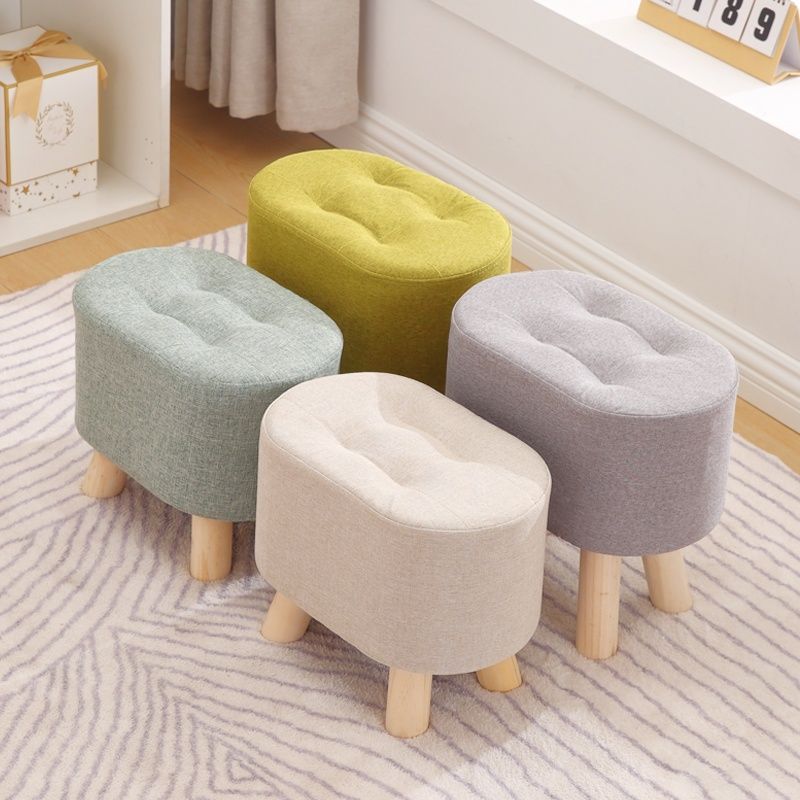 Nordic Elegance Solid Wood Ottoman