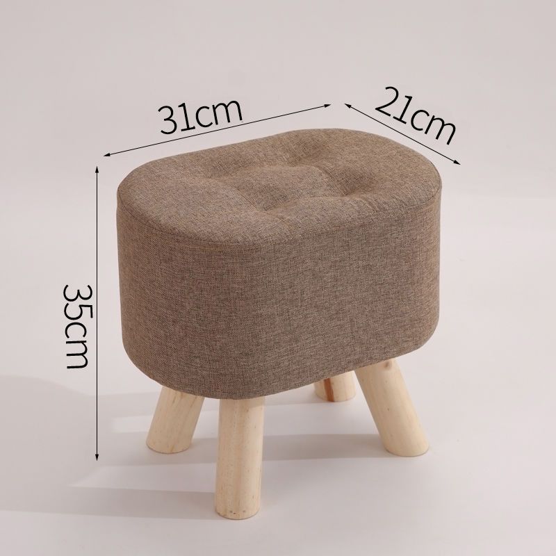 Nordic Elegance Solid Wood Ottoman