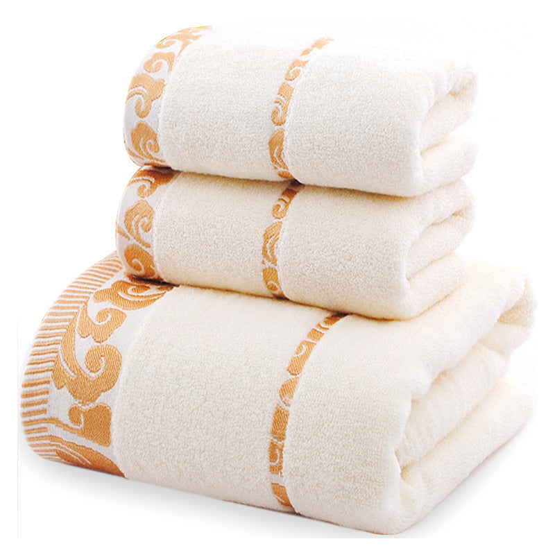 Pure Cotton Towels Three-piece Suit Thick Soft.