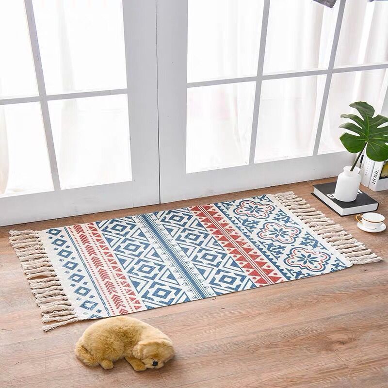 Boho Elegance Linen-Cotton Rug