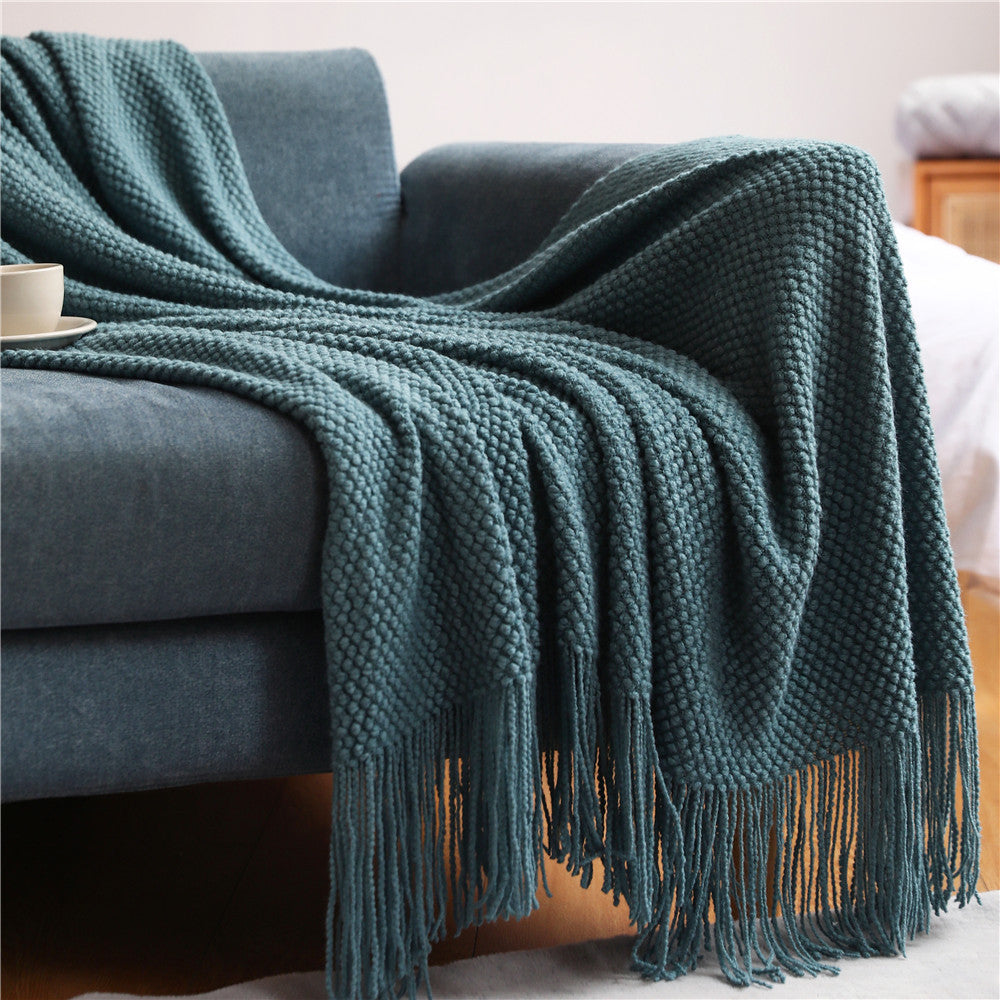 Sofa Blankets, Grid Knitted Blankets