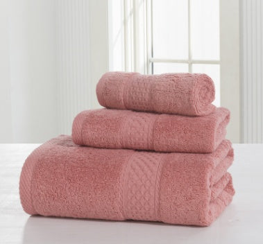 Double-Sided Cotton Plush Towel Set