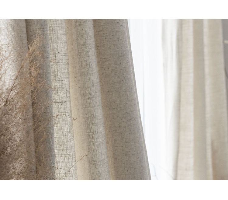 Elegant Translucent Linen Screen Curtain – Soft Filtered Light Privacy Panel