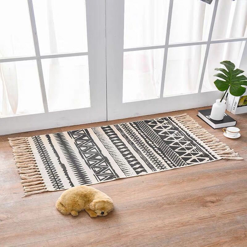 Boho Elegance Linen-Cotton Rug