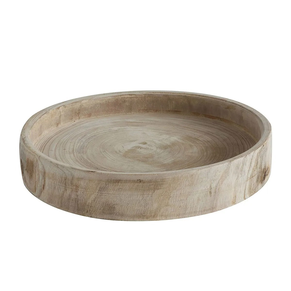 Elegant Round Solid Wood Desktop Tray