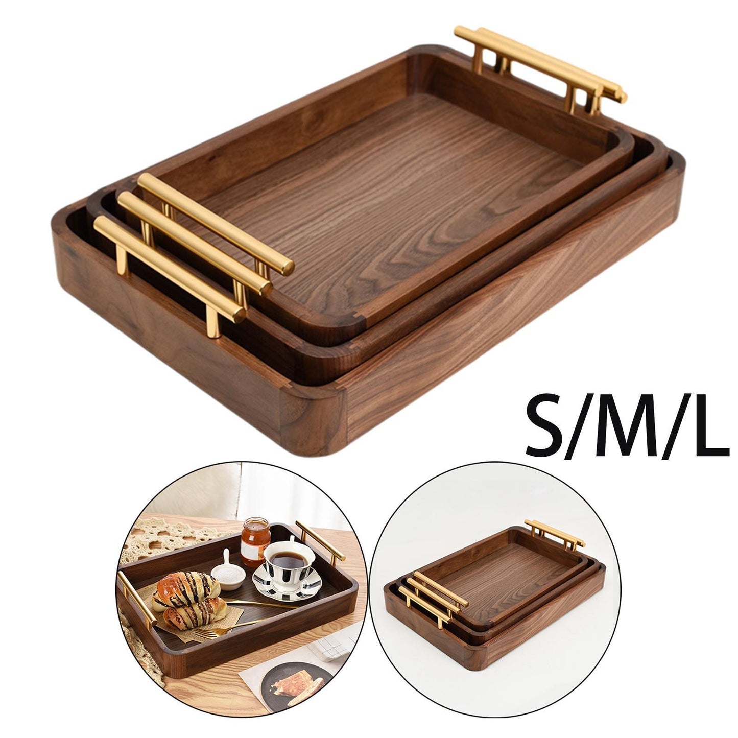 Opulent Black Walnut Rectangular Tray