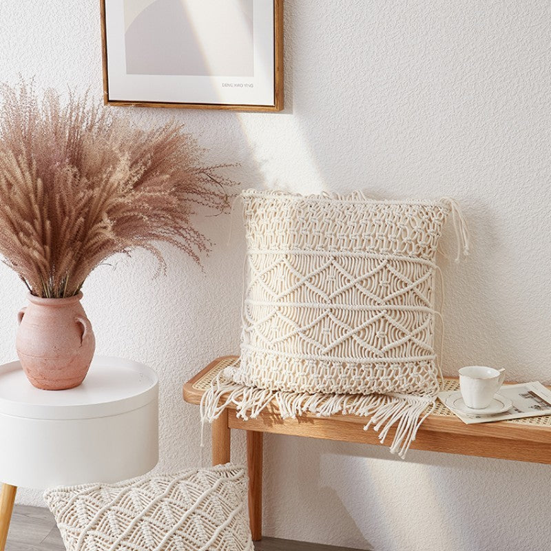 Boho Luxe Hand-woven Cushion