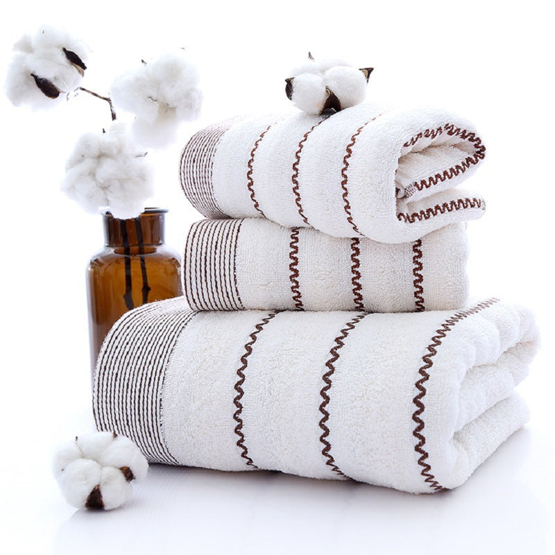 Pure Cotton Towels Three-piece Suit Thick Soft.