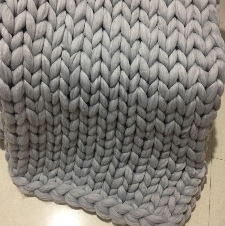 Merino Wool blanket hand-woven super thick wool blanket 100*