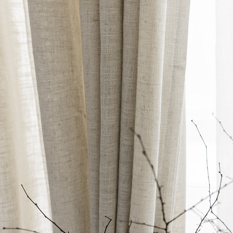 Elegant Translucent Linen Screen Curtain – Soft Filtered Light Privacy Panel