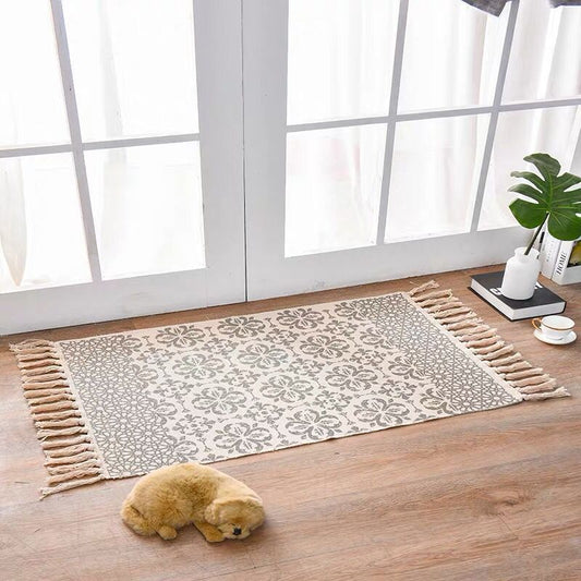 Boho Elegance Linen-Cotton Rug