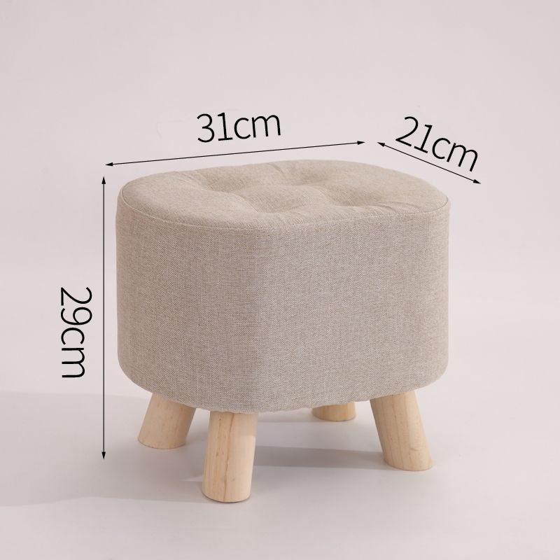 Nordic Elegance Solid Wood Ottoman