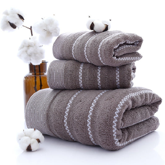 Pure Cotton Towels Three-piece Suit Thick Soft.