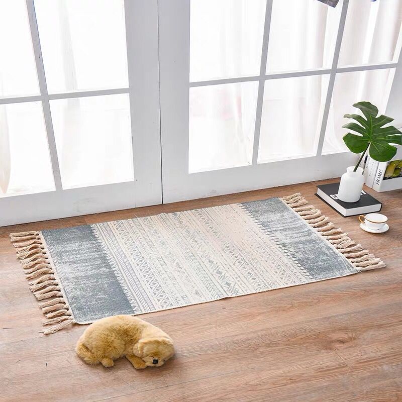 Boho Elegance Linen-Cotton Rug