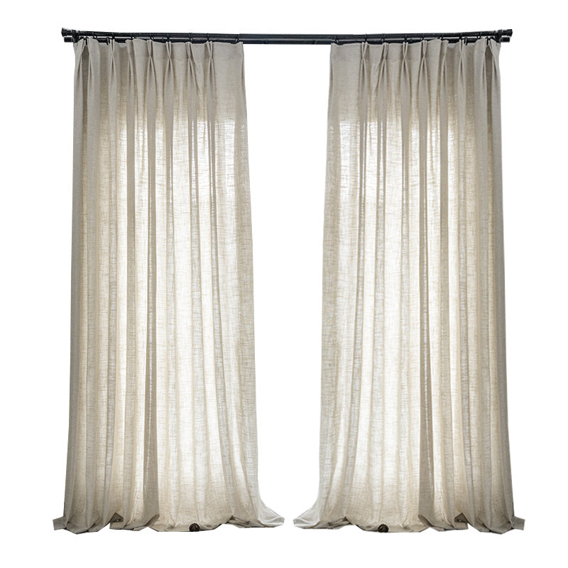 Elegant Translucent Linen Screen Curtain – Soft Filtered Light Privacy Panel