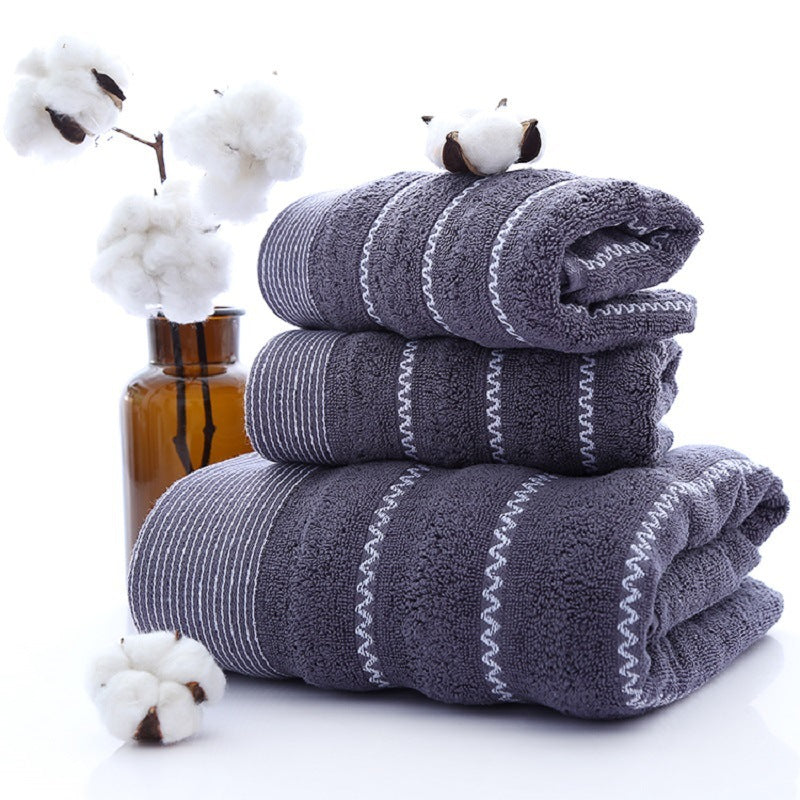 Pure Cotton Towels Three-piece Suit Thick Soft.