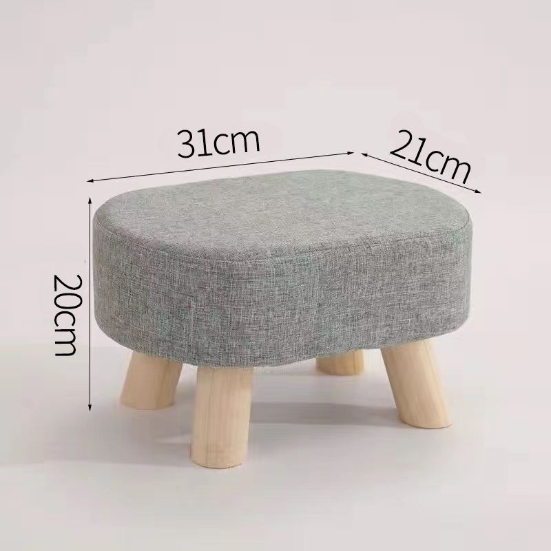 Nordic Elegance Solid Wood Ottoman