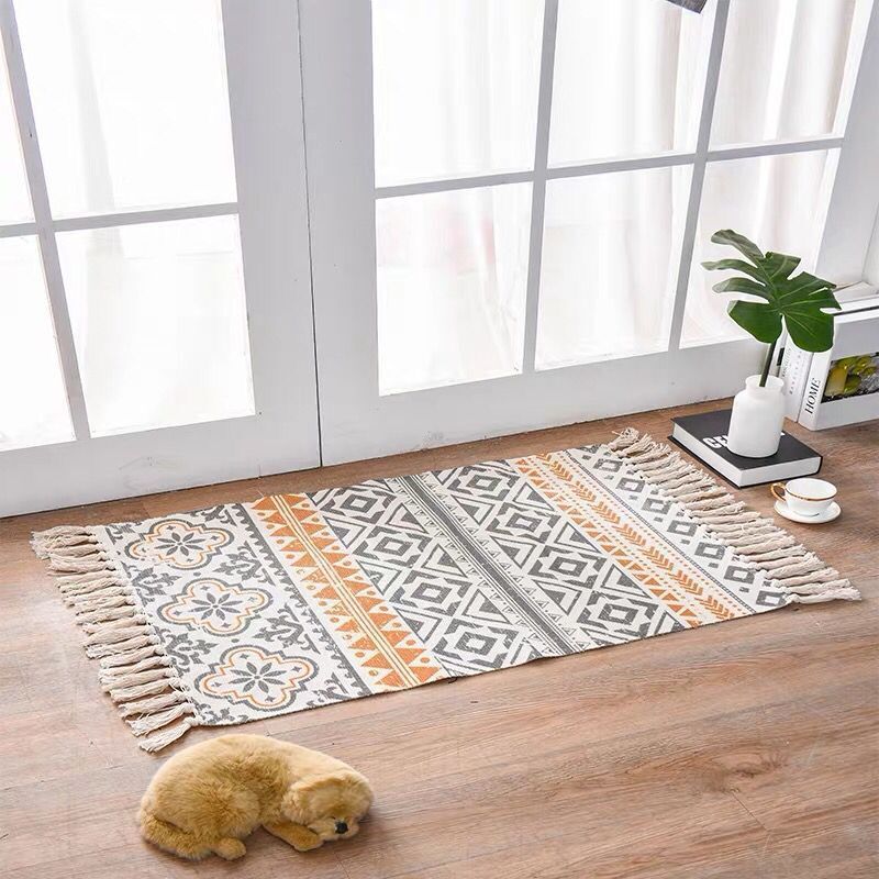 Boho Elegance Linen-Cotton Rug