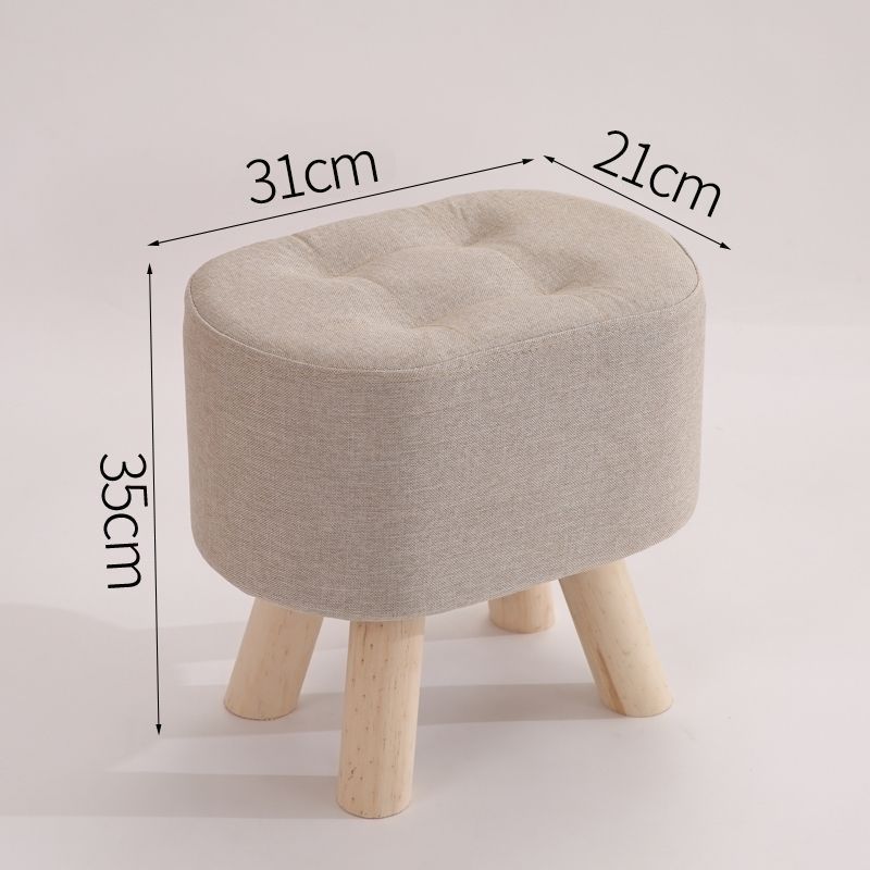 Nordic Elegance Solid Wood Ottoman