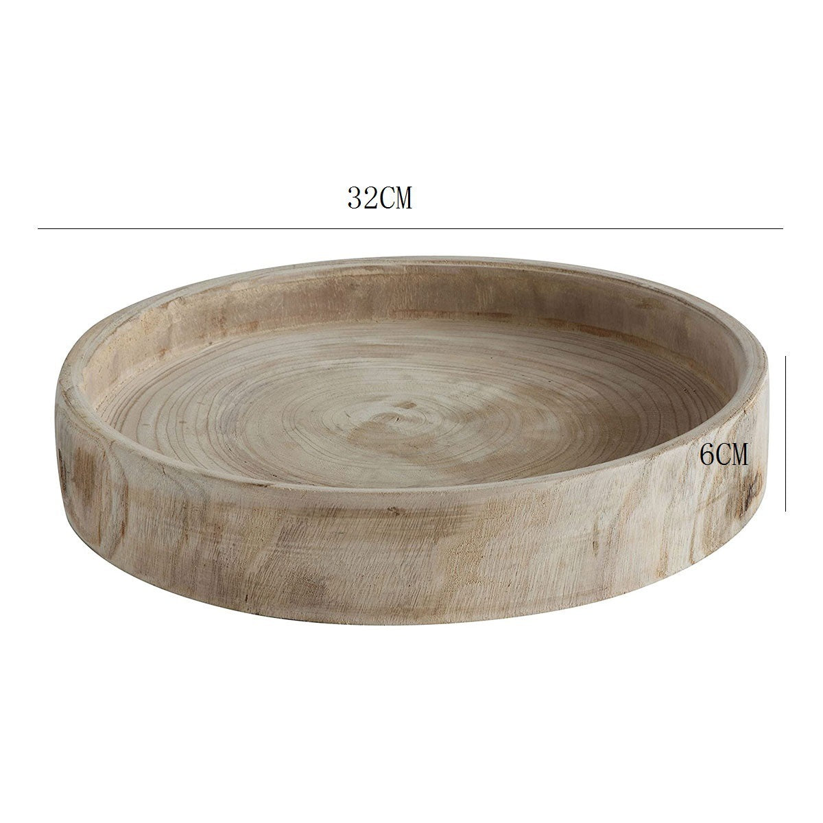 Elegant Round Solid Wood Desktop Tray