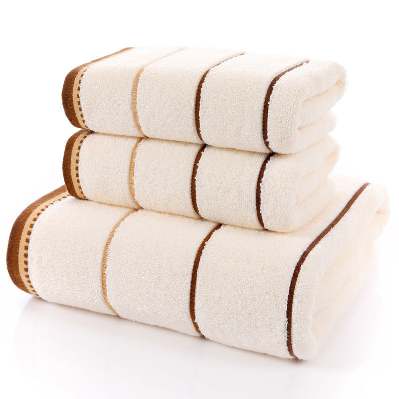 Pure Cotton Towels Three-piece Suit Thick Soft.