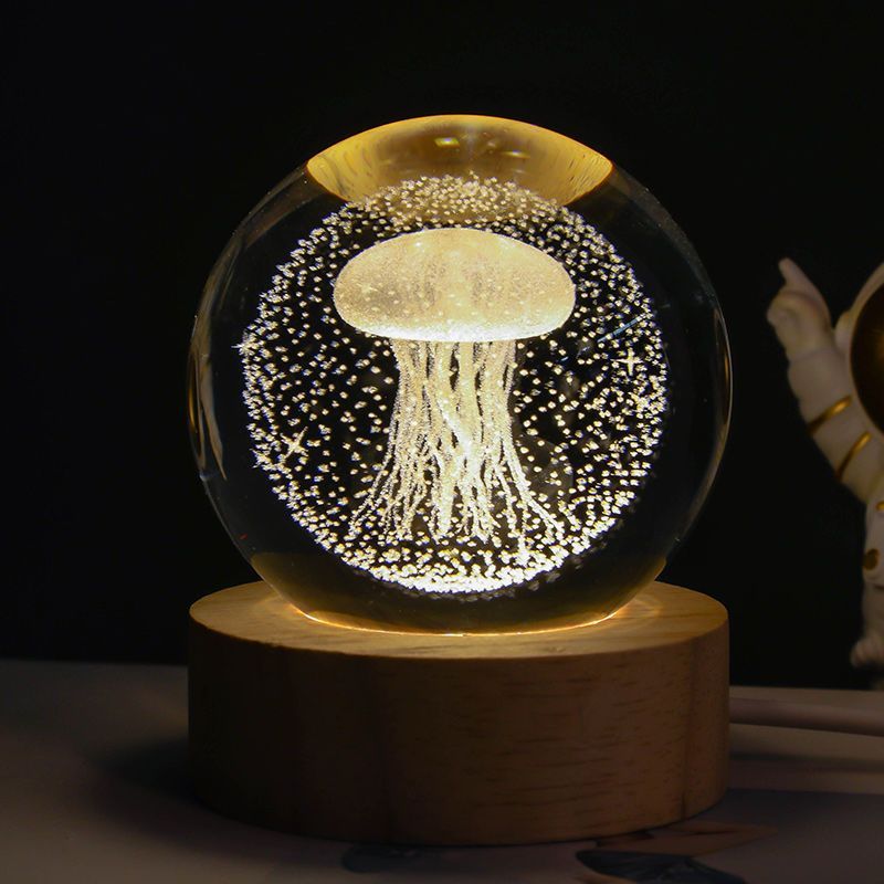 3D Luminous Starry Sky -Christmas - Planet Moon Crystal Ball Small Night Light - USB