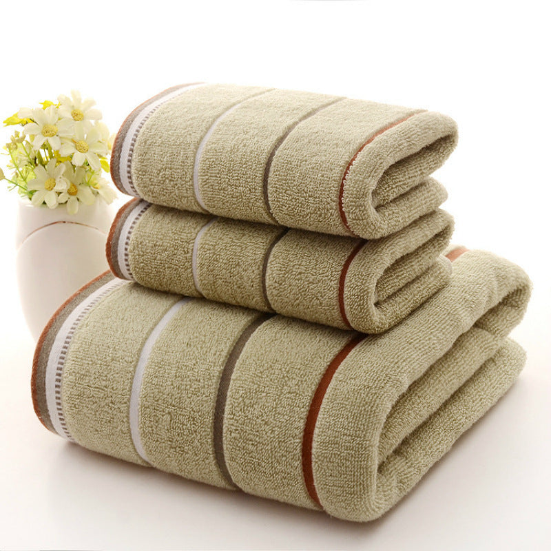 Pure Cotton Towels Three-piece Suit Thick Soft.