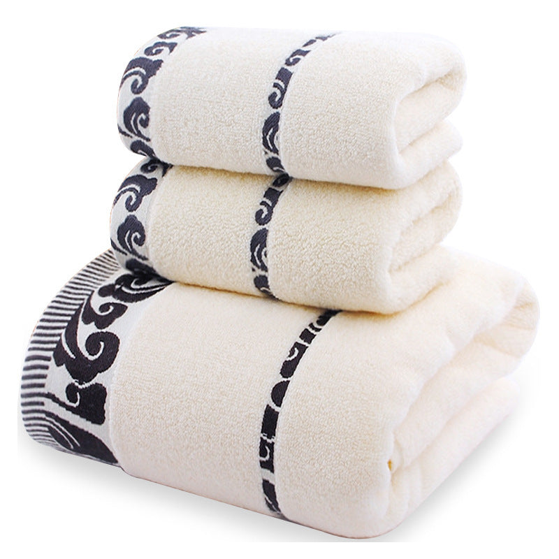 Pure Cotton Towels Three-piece Suit Thick Soft.