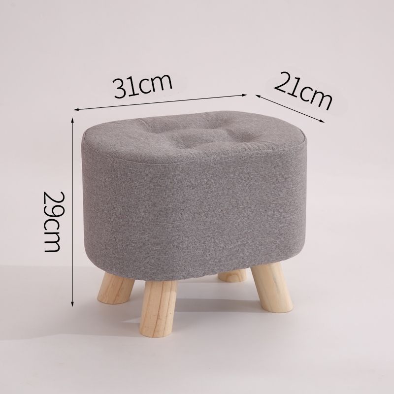 Nordic Elegance Solid Wood Ottoman