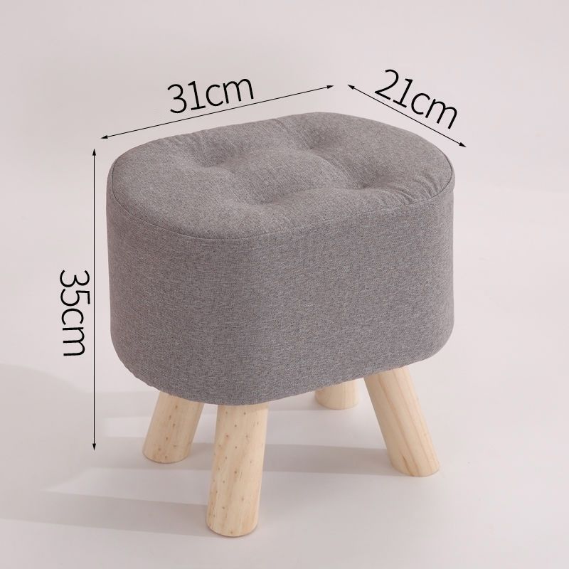 Nordic Elegance Solid Wood Ottoman